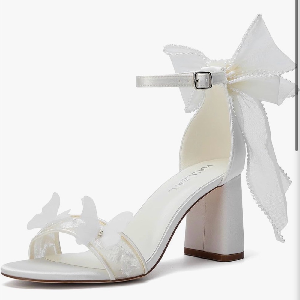 Ivory White Butterfly Heels